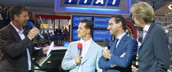Michael Schumacher was the attraction at Fiat. Here together with Testone and Leshell